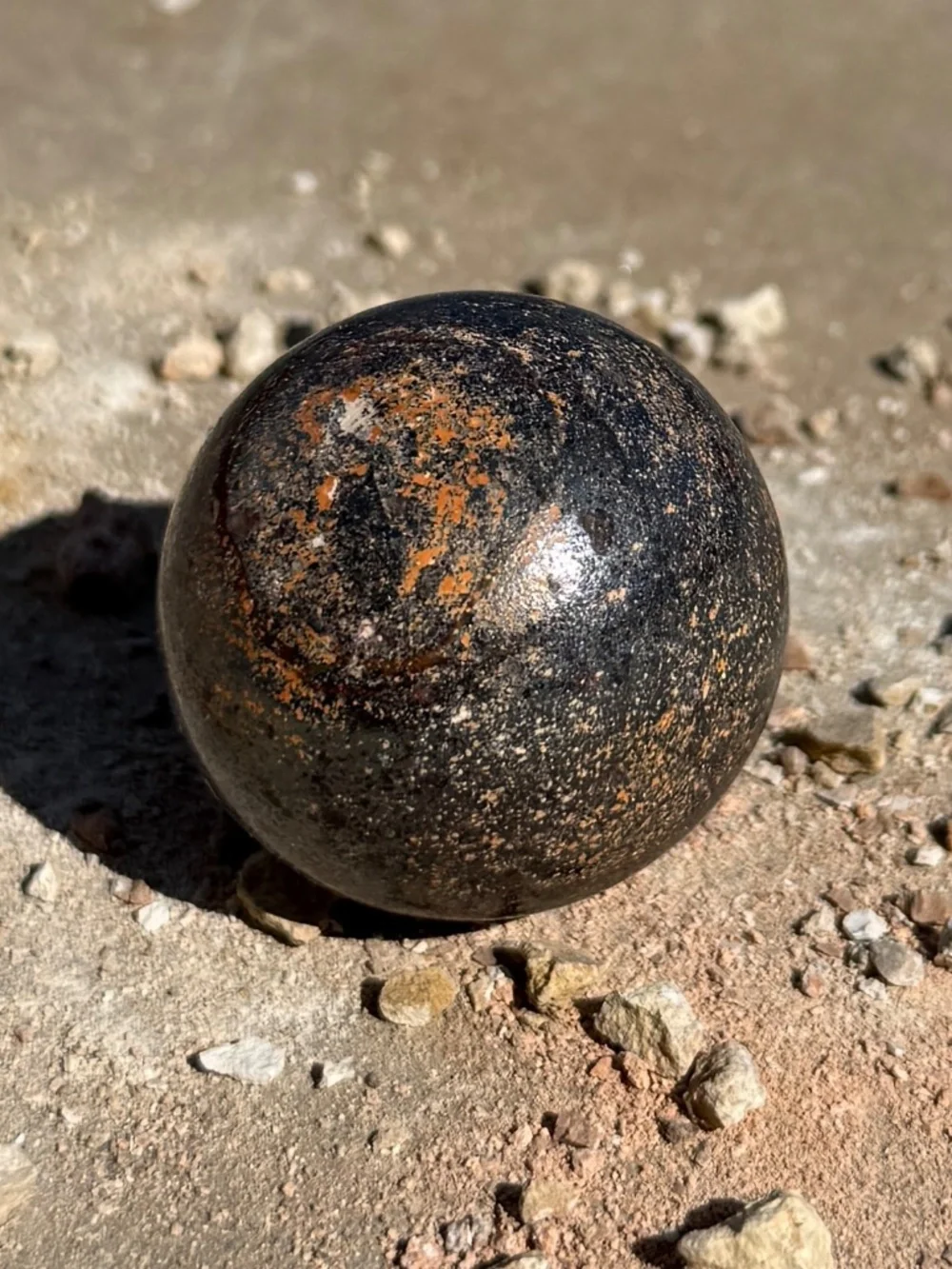 Lake Superior Patina Hematite Crystal Sphere/Dark Grey Metallic Crystal Ball